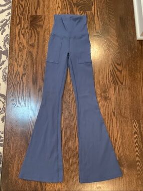 aerie High-Waist Flare Yoga Pants in Dusty Blue
